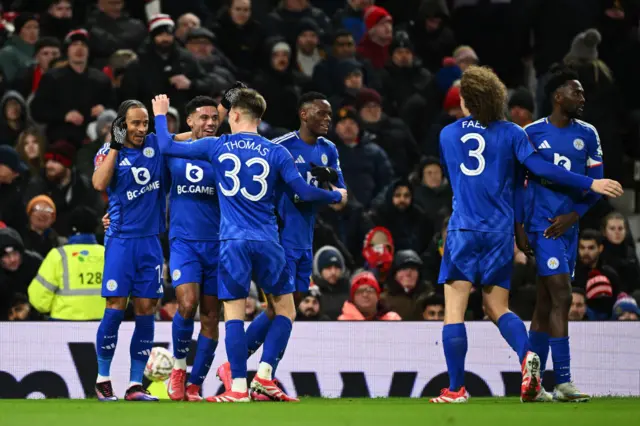 : Bobby Decordova-Reid of Leicester City celebrates.