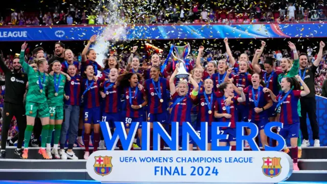 Barcelona win the women's Champions League in 2024