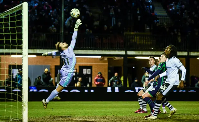 Martin Boyle's header bounces over the bar