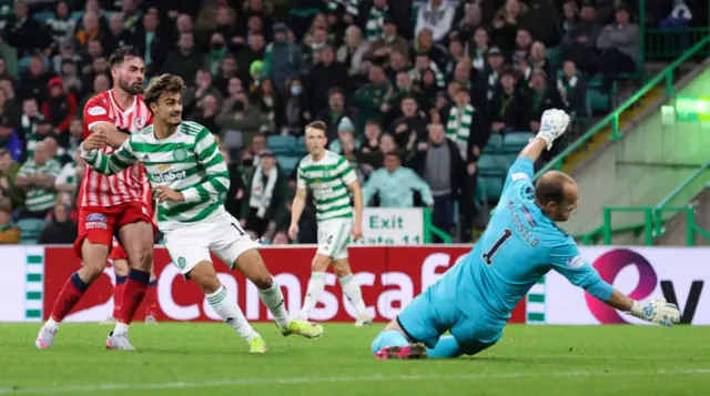 Jota scores against Raith Rovers