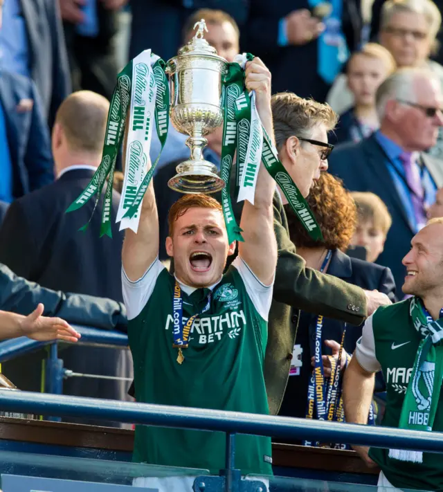 Fraser Fyvie won the Scottish Cup with Hibs