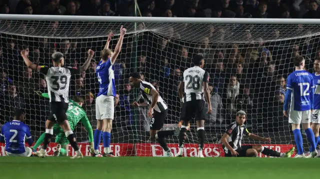 Newcastle United's Callum Wilson celebrates scoring their second goal