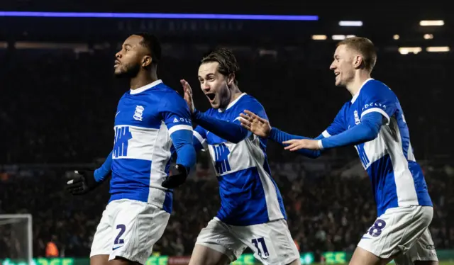 Birmingham City's Ethan Laird celebrates scoring his side's first goal