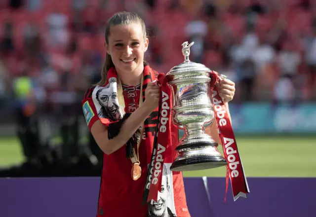 Ella Toone with the FA Cup