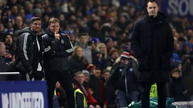 Eddie Howe watches the players from the touchline