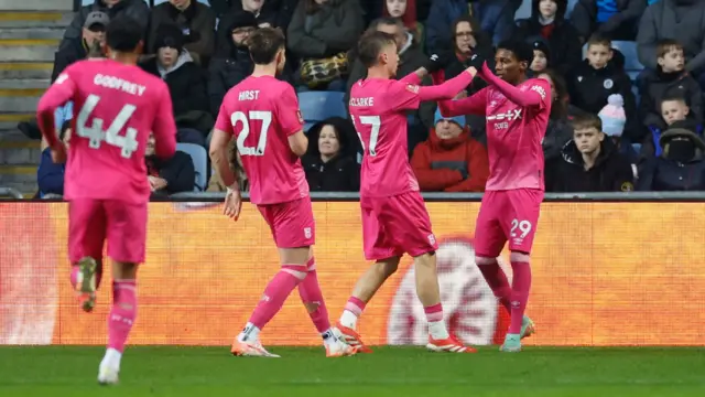 Ipswich Town's Jaden Pjilogene celebrates scoring their fourth goal