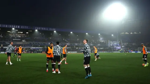 Newcastle warm up prior to the Emirates FA Cup Fourth Round match between Birmingham City