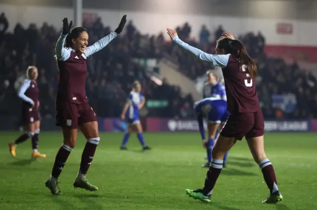 Gabi Nunes celebrates scoring for Aston Villa against Bristol Rovers