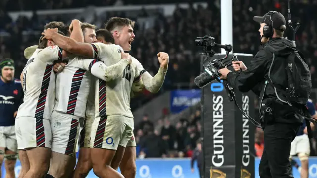 England celebrating