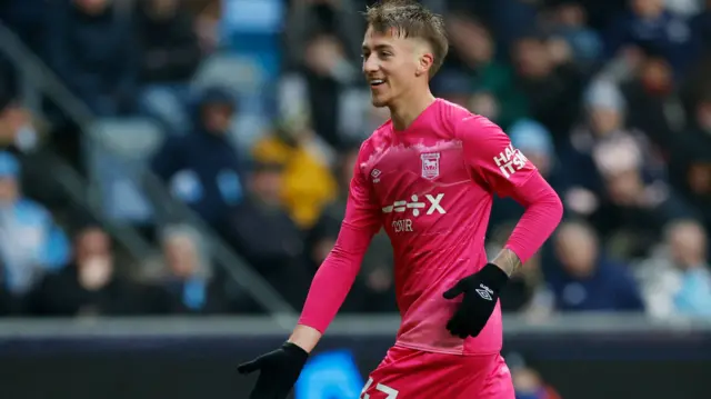 Ipswich Town's Jack Clarke celebrates scoring their second goal