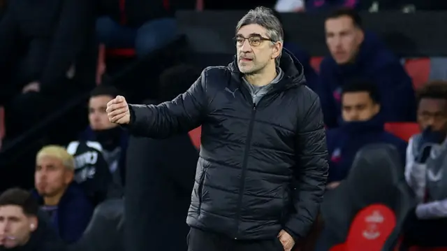 Southampton manager Ivan Juric gestures during the match