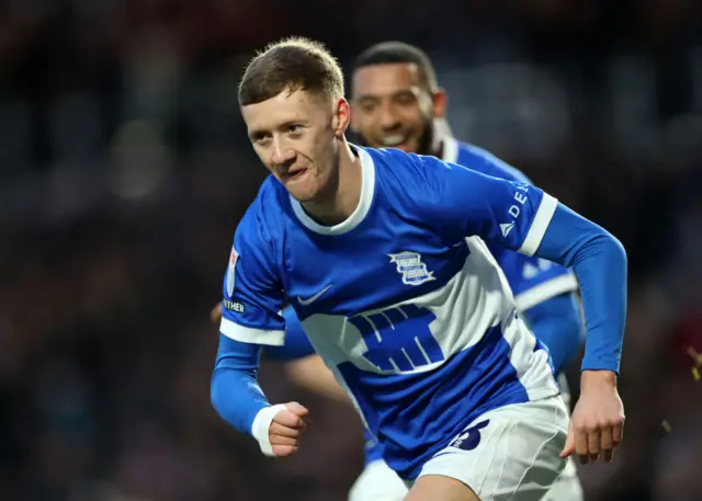 Jay Stansfield running off in celebration