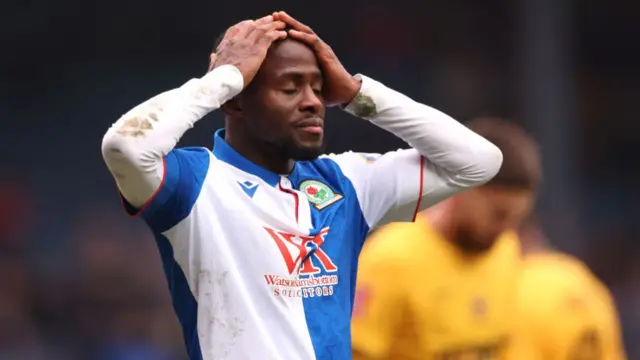 Augustus Kargbo of Blackburn Rovers reacts