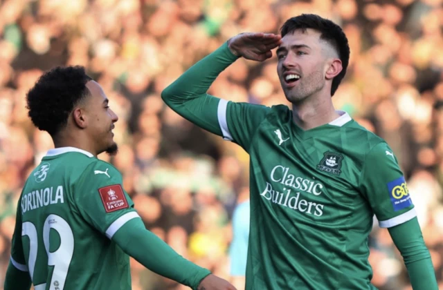 Plymouth Argyle's Ryan Hardie celebrates