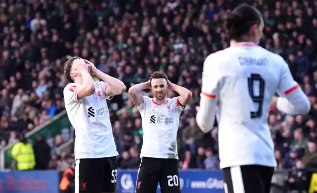 Liverpool's James McConnell reacts to a missed chance