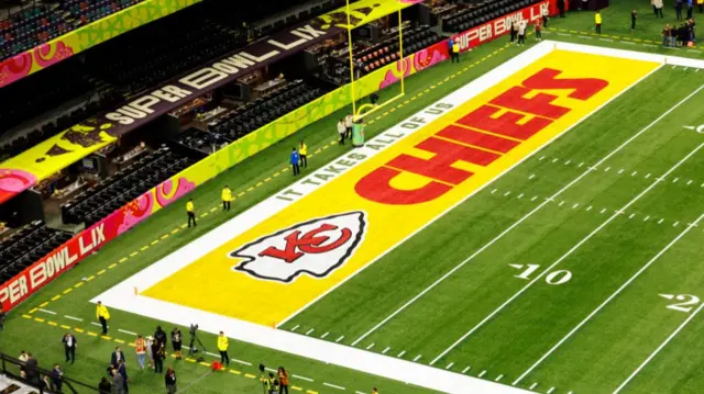 Super Bowl 59 Chiefs end zone