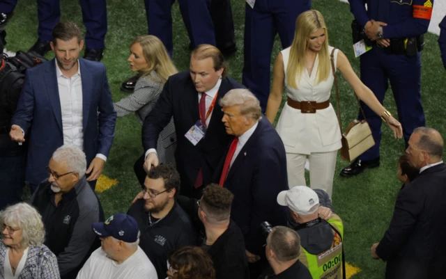 Donald Trump's children Eric Trump and Ivanka Trump are also attending the match