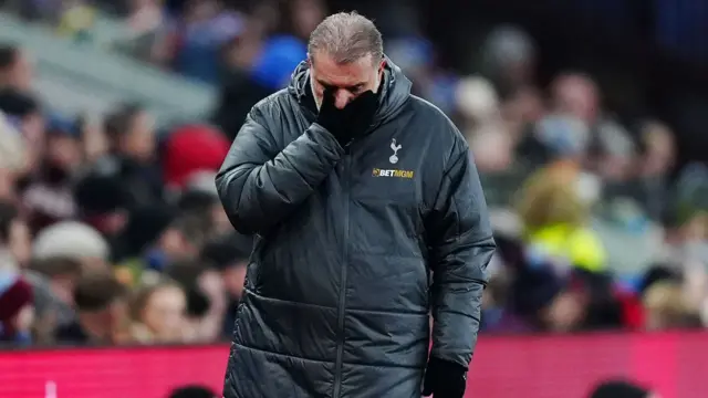 Tottenham Hotspur manager Ange Postecoglou reacts on the touchline