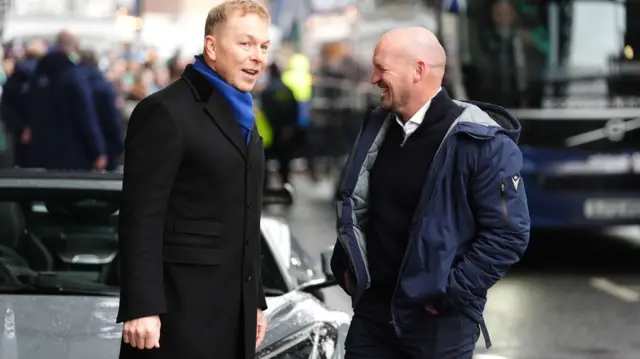 Sir Chris Hoy speaks to Gregor Townsend