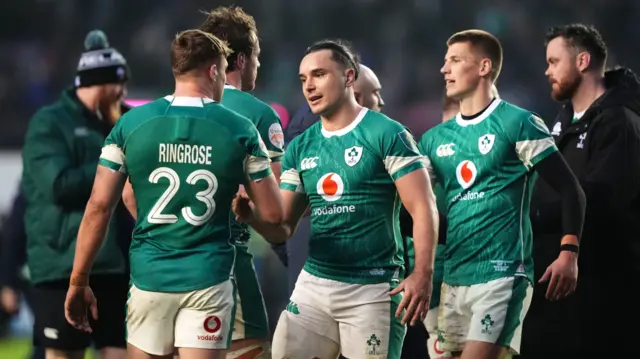 Ireland players celebrate victory