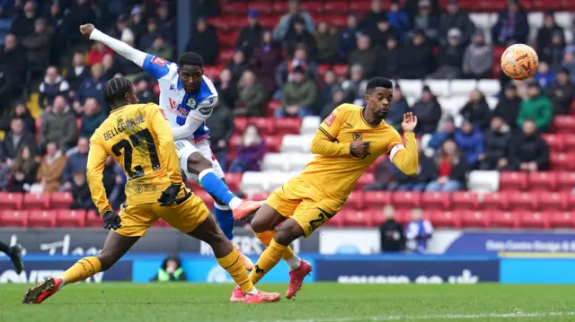 Blackburn Rovers' Augustus Kargbo has a shot on goal