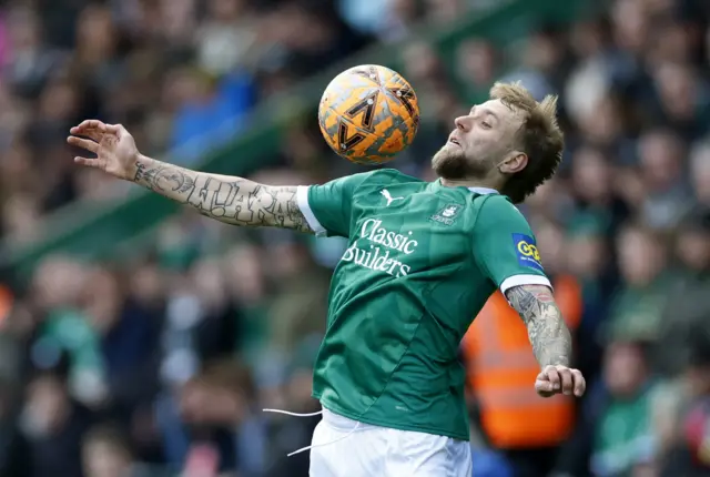 Plymouth Argyle's Tymoteusz Puchacz in action