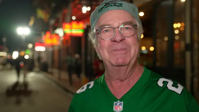 Philadelphia Eagles fan Bill Curley in the French Quarter