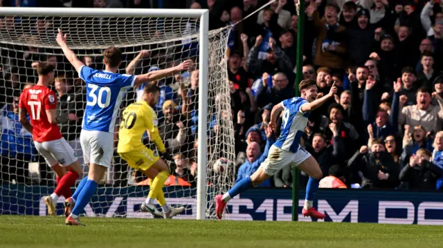 Taylor Gardner-Hickman celebrates scoring against Wycombe for Birmingham