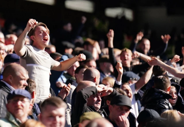 Millwall fans celebrate their opening goal