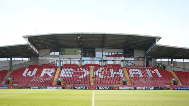 Wrexham's Racecourse Ground before kick-off against Bolton