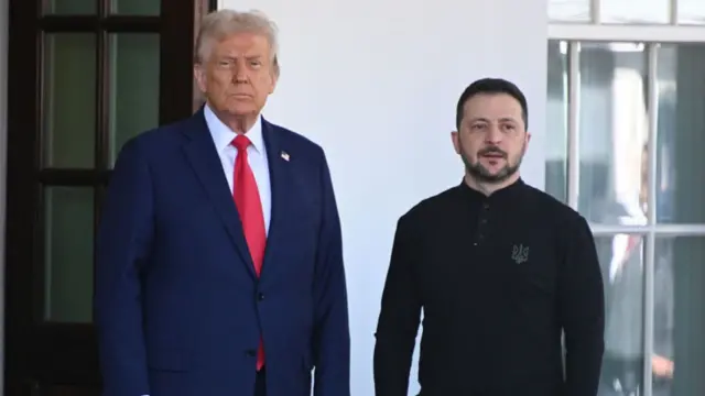 Zelensky and Trump stand side-by-side