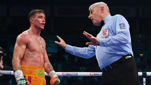 Referee Martin McDonnell disqualified Paddy Donovan