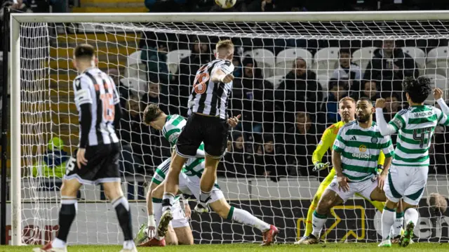 St Mirren's Killian Phillips scores to make it 2-2 during a William Hill Premiership match between St Mirren and Celtic at the SMiSA Stadium