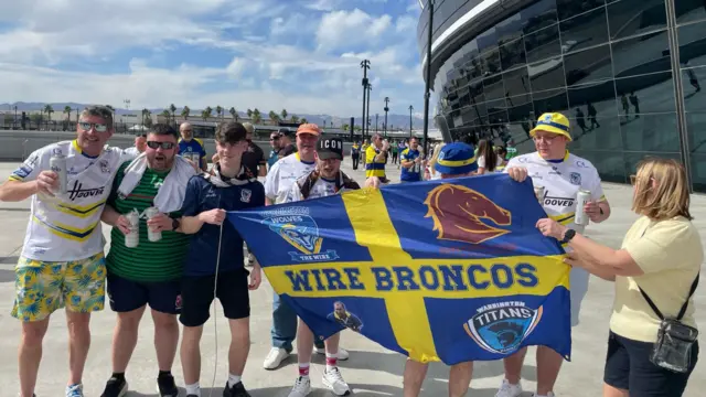 Warrington fans outside stadium