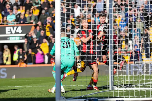 Milos Kerkez of Bournemouth is denied a goal by a VAR decision