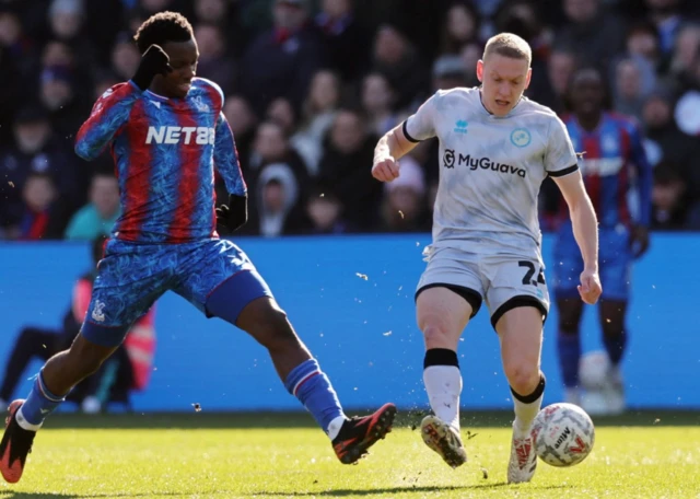 Millwall's Casper de Norre in action with Crystal Palace's Eddie Nketiah