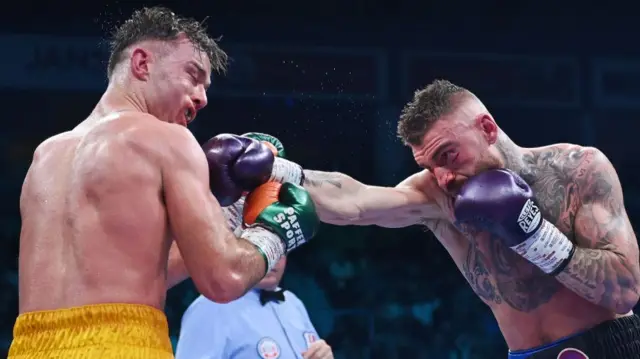 The boxers trade blows at the SSE Arena