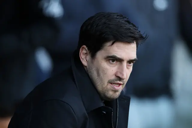 Andoni Iraola, Manager of AFC Bournemouth, looks on