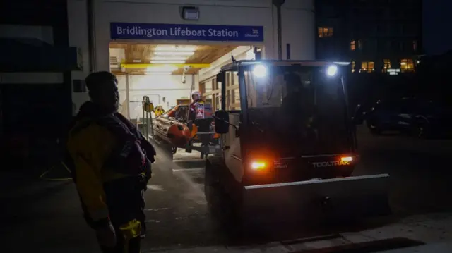 A lifeboat entering the lifeboat station