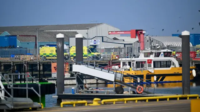 Grimsby Docks following oil tanker and cargo vessel crash in the Humber Estuary.