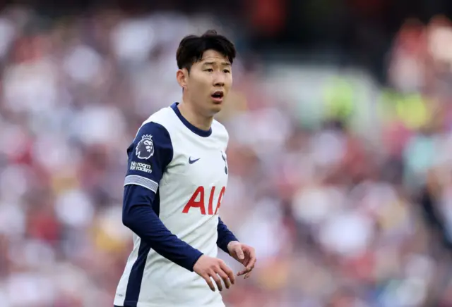 Son Heung-min looks on