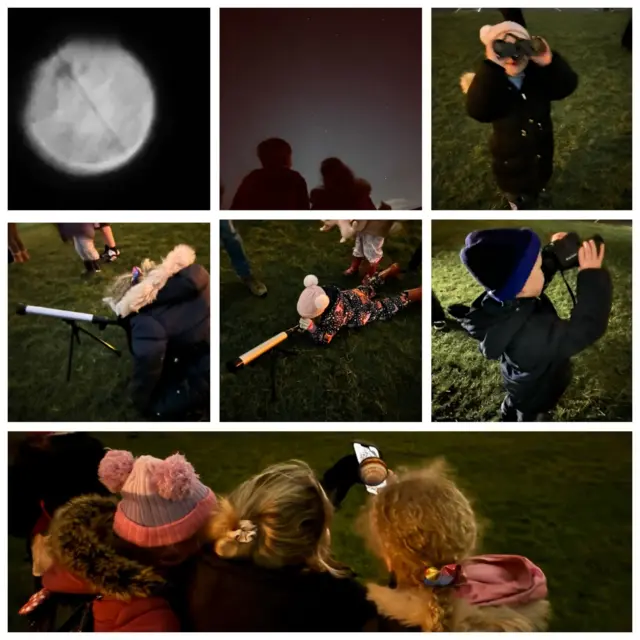 Children stargazing