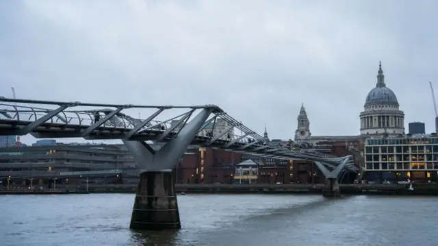 Millennium Bridge sitting atop of River Thames