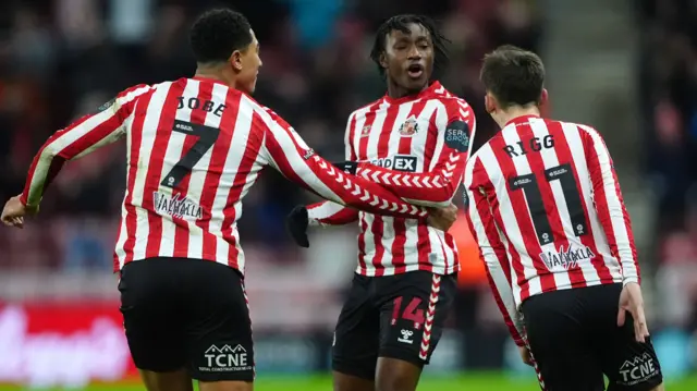 Sunderland celebrate scoring