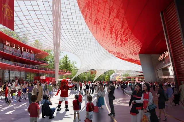 A concept image from inside of Manchester United's new stadium