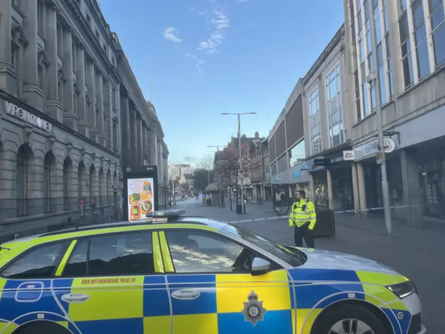 Police manning a roadblock