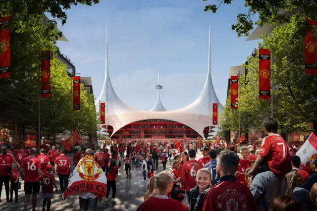 A concept image of the walk up to Manchester United's new stadium