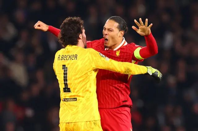 Liverpool celebrate first-leg win