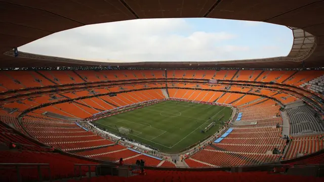 A general view of the Soccer City stadium ahead of the opening match in Johannesburg