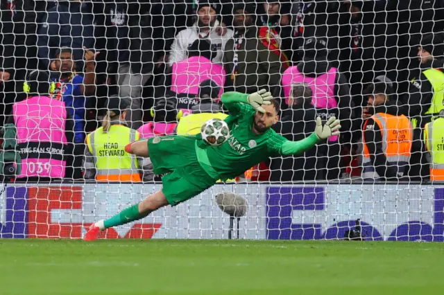 Gianluigi Donnarumma saving a penalty